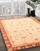 Abstract Sun Yellow Oriental Rug in Family Room, abs3646