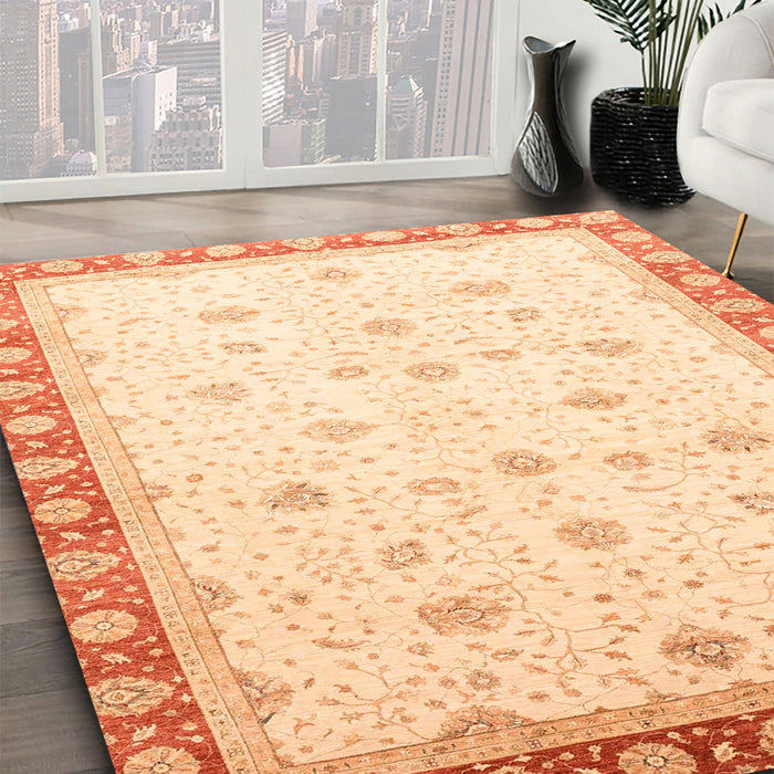 Machine Washable Abstract Sun Yellow Rug in a Family Room, wshabs3646