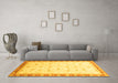 Machine Washable Oriental Yellow Modern Rug in a Living Room, wshabs3646yw