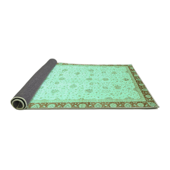 Sideview of Oriental Turquoise Modern Rug, abs3646turq