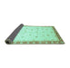 Sideview of Oriental Turquoise Modern Rug, abs3646turq