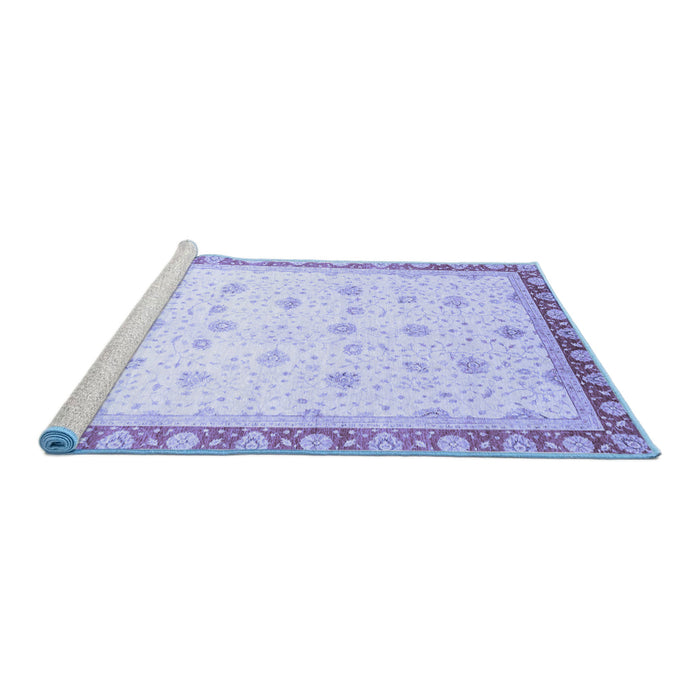 Sideview of Machine Washable Oriental Blue Modern Rug, wshabs3646blu
