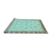 Sideview of Machine Washable Oriental Light Blue Modern Rug, wshabs3646lblu