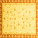 Square Oriental Yellow Modern Rug, abs3646yw