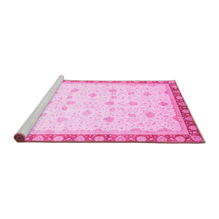 Sideview of Machine Washable Oriental Pink Modern Rug, wshabs3646pnk