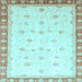 Square Oriental Light Blue Modern Rug, abs3646lblu