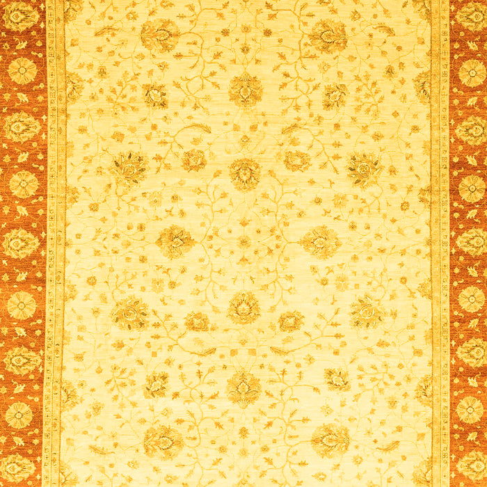 Machine Washable Oriental Yellow Modern Rug, wshabs3646yw