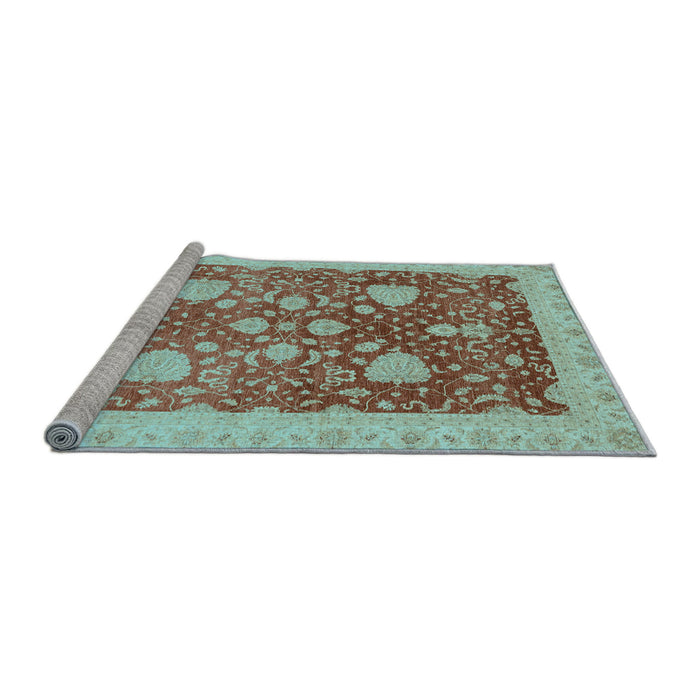 Sideview of Machine Washable Oriental Light Blue Modern Rug, wshabs3647lblu