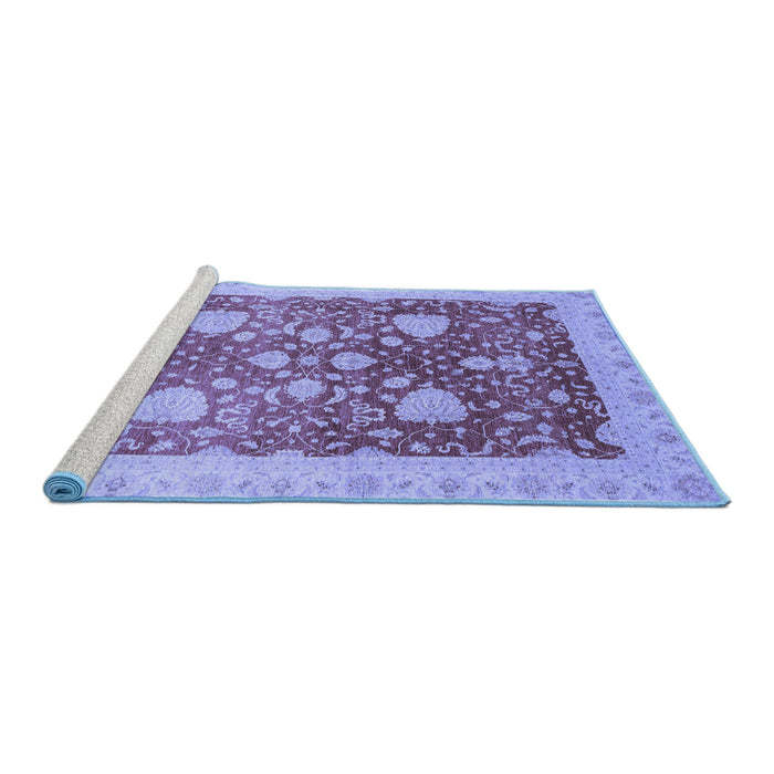 Sideview of Machine Washable Oriental Blue Modern Rug, wshabs3647blu