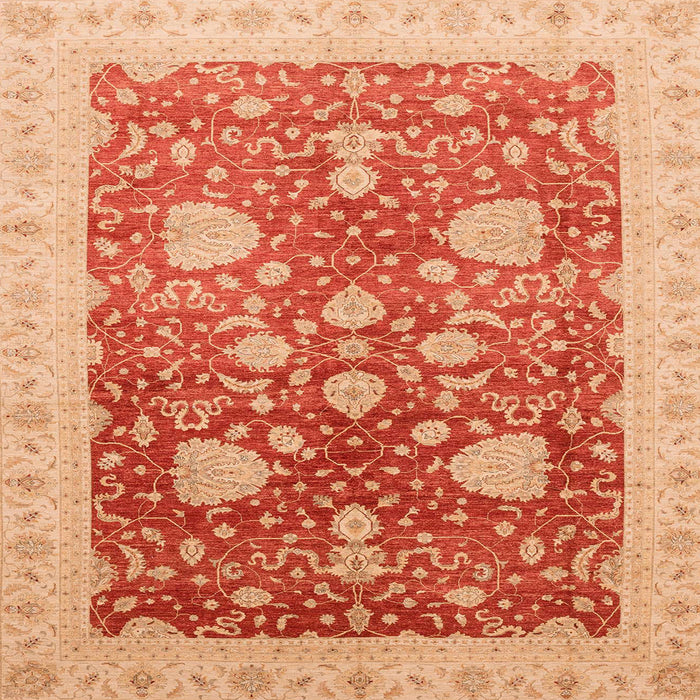Square Abstract Scarlet Red Oriental Rug, abs3647