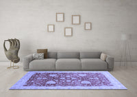 Machine Washable Oriental Blue Modern Rug, wshabs3647blu