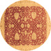 Round Oriental Brown Modern Rug, abs3647brn