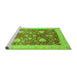 Sideview of Machine Washable Oriental Green Modern Area Rugs, wshabs3647grn