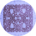 Round Oriental Blue Modern Rug, abs3647blu