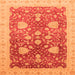 Square Machine Washable Oriental Orange Modern Area Rugs, wshabs3647org