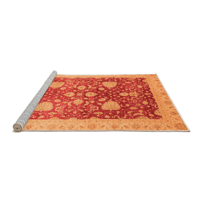 Sideview of Machine Washable Oriental Orange Modern Area Rugs, wshabs3647org