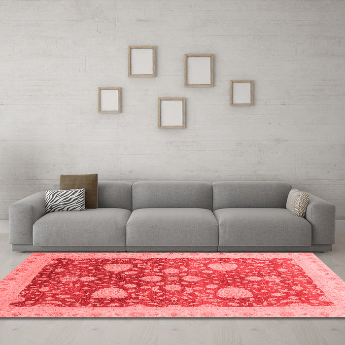 Modern Red Washable Rugs