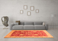 Machine Washable Oriental Orange Modern Rug, wshabs3647org