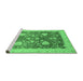 Sideview of Machine Washable Oriental Emerald Green Modern Area Rugs, wshabs3647emgrn