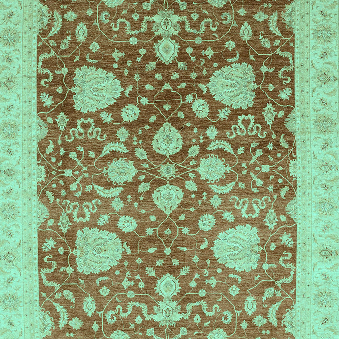 Machine Washable Oriental Turquoise Modern Area Rugs, wshabs3647turq