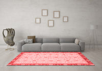 Machine Washable Oriental Red Modern Rug, wshabs3648red