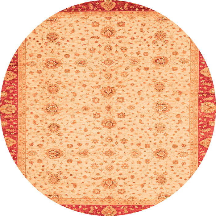 Round Oriental Orange Modern Rug, abs3648org