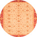 Round Oriental Orange Modern Rug, abs3648org