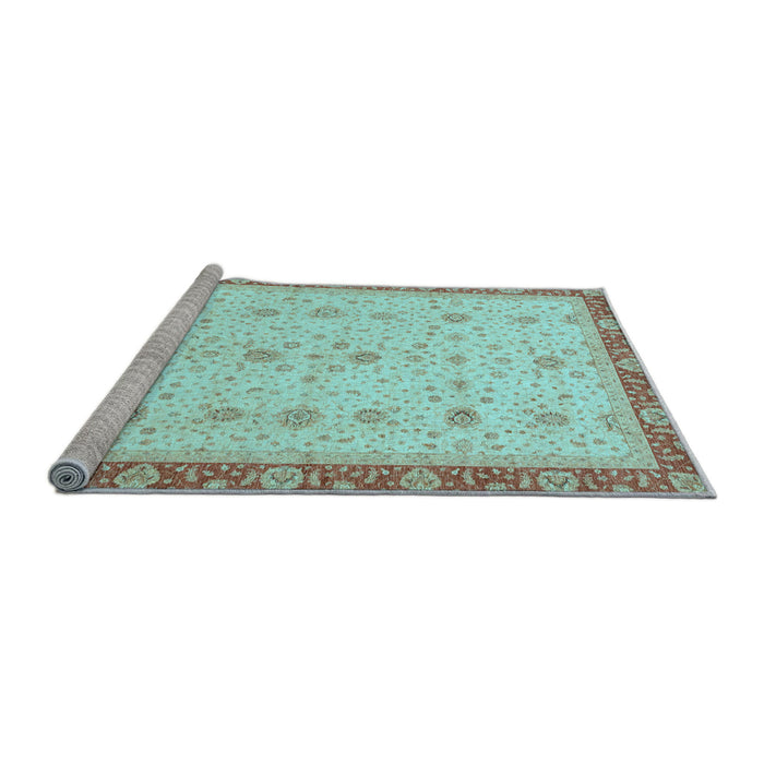 Sideview of Machine Washable Oriental Light Blue Modern Rug, wshabs3648lblu