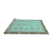 Sideview of Machine Washable Oriental Light Blue Modern Rug, wshabs3648lblu