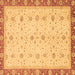 Square Machine Washable Oriental Brown Modern Rug, wshabs3648brn