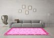 Machine Washable Oriental Pink Modern Rug in a Living Room, wshabs3648pnk