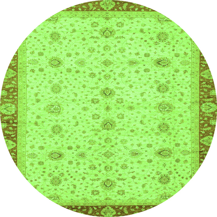 Round Oriental Green Modern Rug, abs3648grn