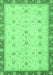 Machine Washable Oriental Emerald Green Modern Area Rugs, wshabs3648emgrn