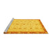 Sideview of Machine Washable Oriental Yellow Modern Rug, wshabs3648yw