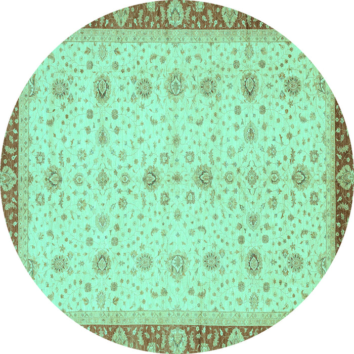 Round Oriental Turquoise Modern Rug, abs3648turq
