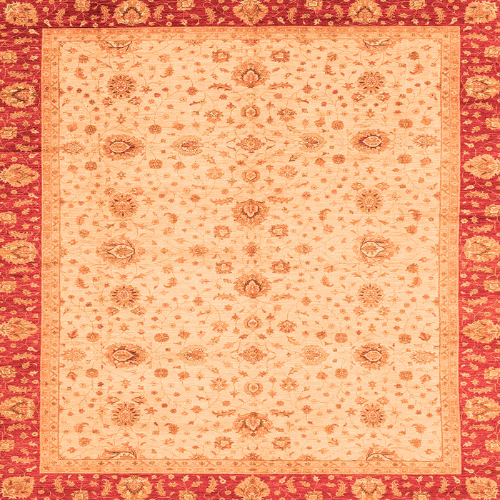 Square Machine Washable Oriental Orange Modern Area Rugs, wshabs3648org