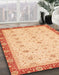 Abstract Orange Oriental Rug in Family Room, abs3648