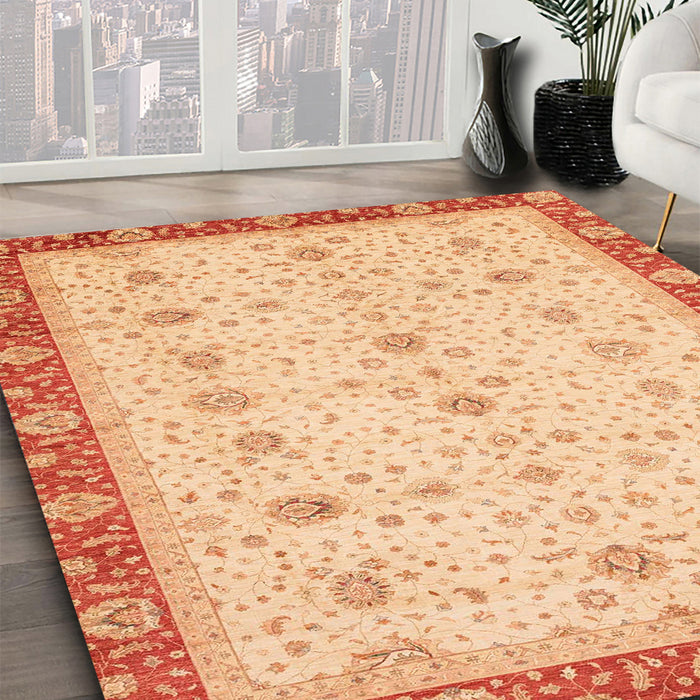 Machine Washable Abstract Orange Rug in a Family Room, wshabs3648