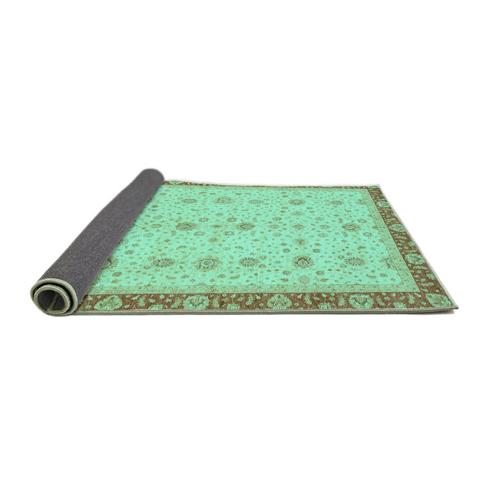 Sideview of Oriental Turquoise Modern Rug, abs3648turq