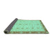 Sideview of Oriental Turquoise Modern Rug, abs3648turq