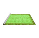 Sideview of Machine Washable Oriental Green Modern Area Rugs, wshabs3648grn