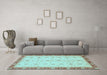 Machine Washable Oriental Light Blue Modern Rug in a Living Room, wshabs3648lblu