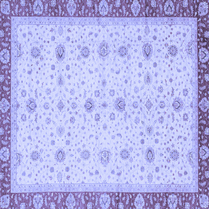 Square Machine Washable Oriental Blue Modern Rug, wshabs3648blu