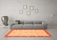 Machine Washable Oriental Orange Modern Rug, wshabs3648org