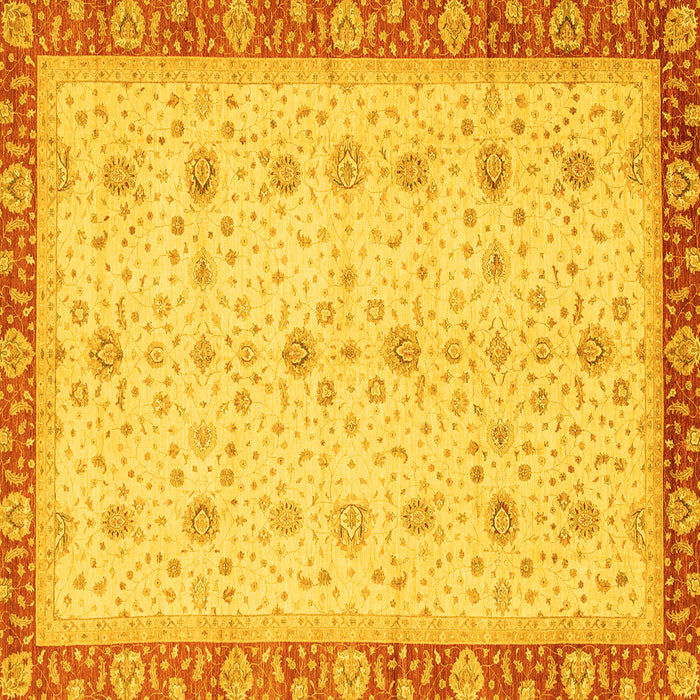 Square Machine Washable Oriental Yellow Modern Rug, wshabs3648yw
