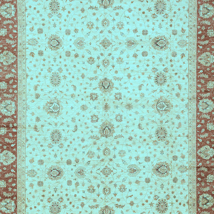 Machine Washable Oriental Light Blue Modern Rug, wshabs3648lblu