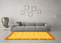 Machine Washable Oriental Yellow Modern Rug, wshabs3648yw