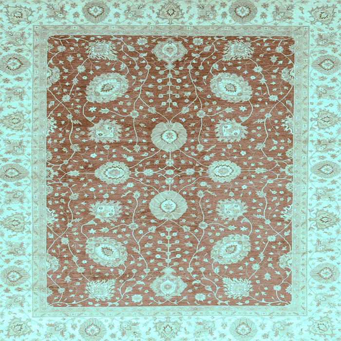 Square Oriental Light Blue Traditional Rug, abs3649lblu