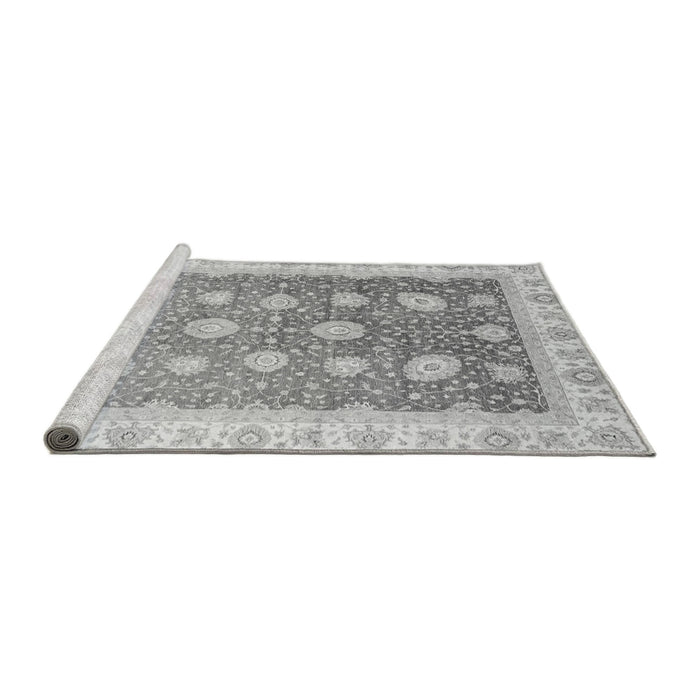 Sideview of Machine Washable Oriental Gray Traditional Rug, wshabs3649gry