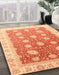 Machine Washable Abstract Orange Red Rug in a Family Room, wshabs3649